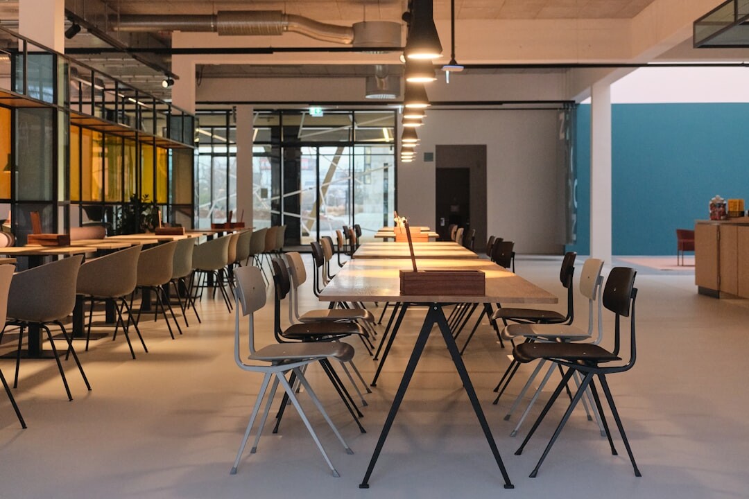 Modern media company office with open plan workspace
